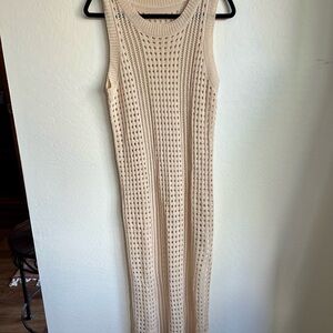 Cupshe Cream Knit Maxi Dress